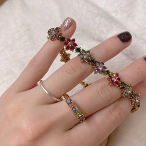 Joan River Gold Multi-Colored Ring and Bracelet